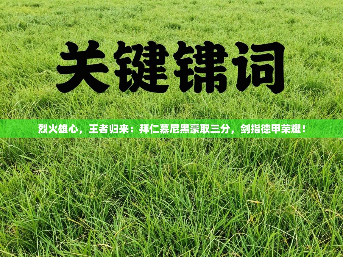 烈火雄心,王者归来:拜仁慕尼黑豪取三分,剑指德甲荣耀! 第1张